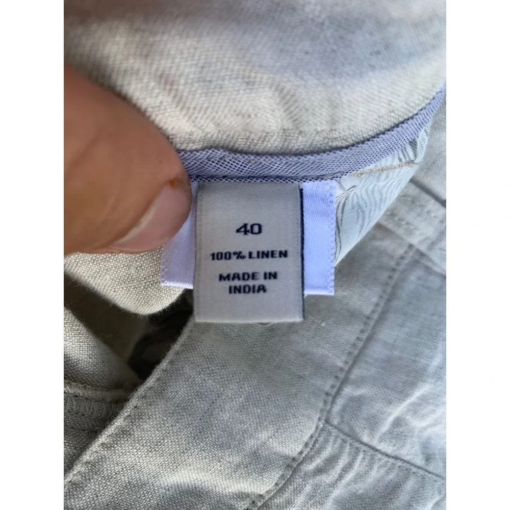 Joseph Abboud Mens 40 Linen Shorts Beige Flat Front Summer Casual 100% Linen